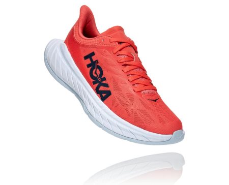 Hoka One One Carbon X 2 Ženske Road Tekaški Čevlji Koralna / Črna SI-584631R